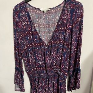 Long sleeve American Eagle purple floral romper